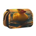 thumbnail image 1 of Disketp Cartoon Swimming Yellow Duck Estuche de Lápices de Doble Capa con Tapa Abatible y Cremallera, Organizador Escolar para Adolescentes y Adultos, 1 of 7