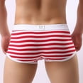 thumbnail image 5 of Odeerbi Mens Boxer Briefs Valentine's Day Color Stripe Briefs 2025 Fashion Underwear Personalized Mid-waist Hoop Panties Buttock Covering Briefs Red, 5 of 6