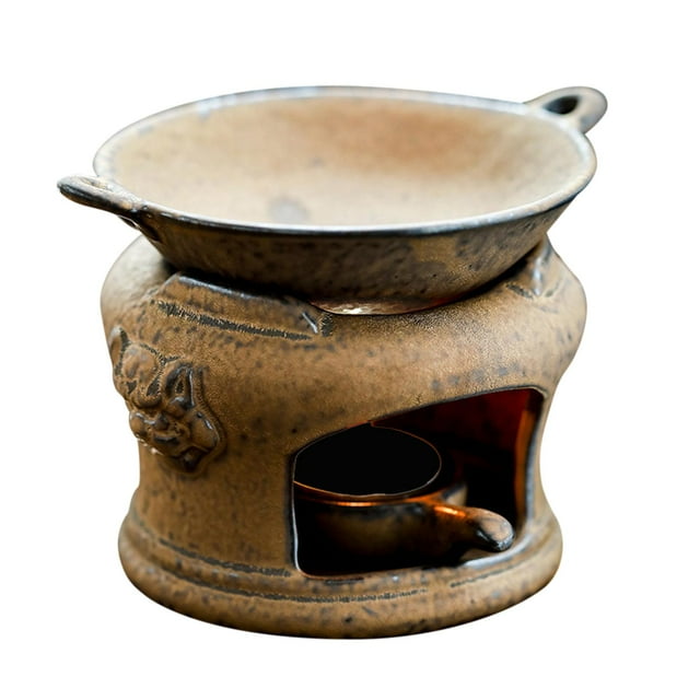Quemador de Aceite de Cerámica Zulema Calentador de Aceite Esencial Contemporáneo para Yoga Desktop Lion Conjunto