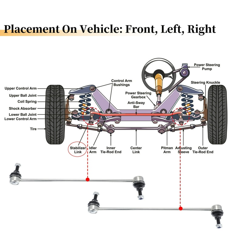 X AUTOHAUX 2pcs Front Sway Bar Links K750097 Stabilizer