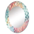 thumbnail image 2 of Designart "Enchanted Spills Pink Teal Harmony" Abstract Round Wall Mirror - Modern Oval Printed Decorative Oversized Mirror - Multiple Color Options, 2 of 4