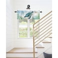 thumbnail image 6 of Kitchen Cafe Valance Curtain for Small Windows,Marine Sea Turtle Compass Seaweed Rod Pocket Short Valances Watercolor Starfish Window Treatment Panel for Living Room/Bedroom/Bathroom,54x18in, 6 of 9