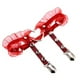 thumbnail image 1 of Arnés de pierna con aspecto de liguero, anillos para muslos, estilo gótico punk, liguero de piel sintética Rojo, 1 of 9