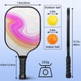 thumbnail image 4 of Pickleball Paddles Set Of 2, Fiberglass Surface, Liquid & Marble Print, 4 Balls & Bag, 4 of 5