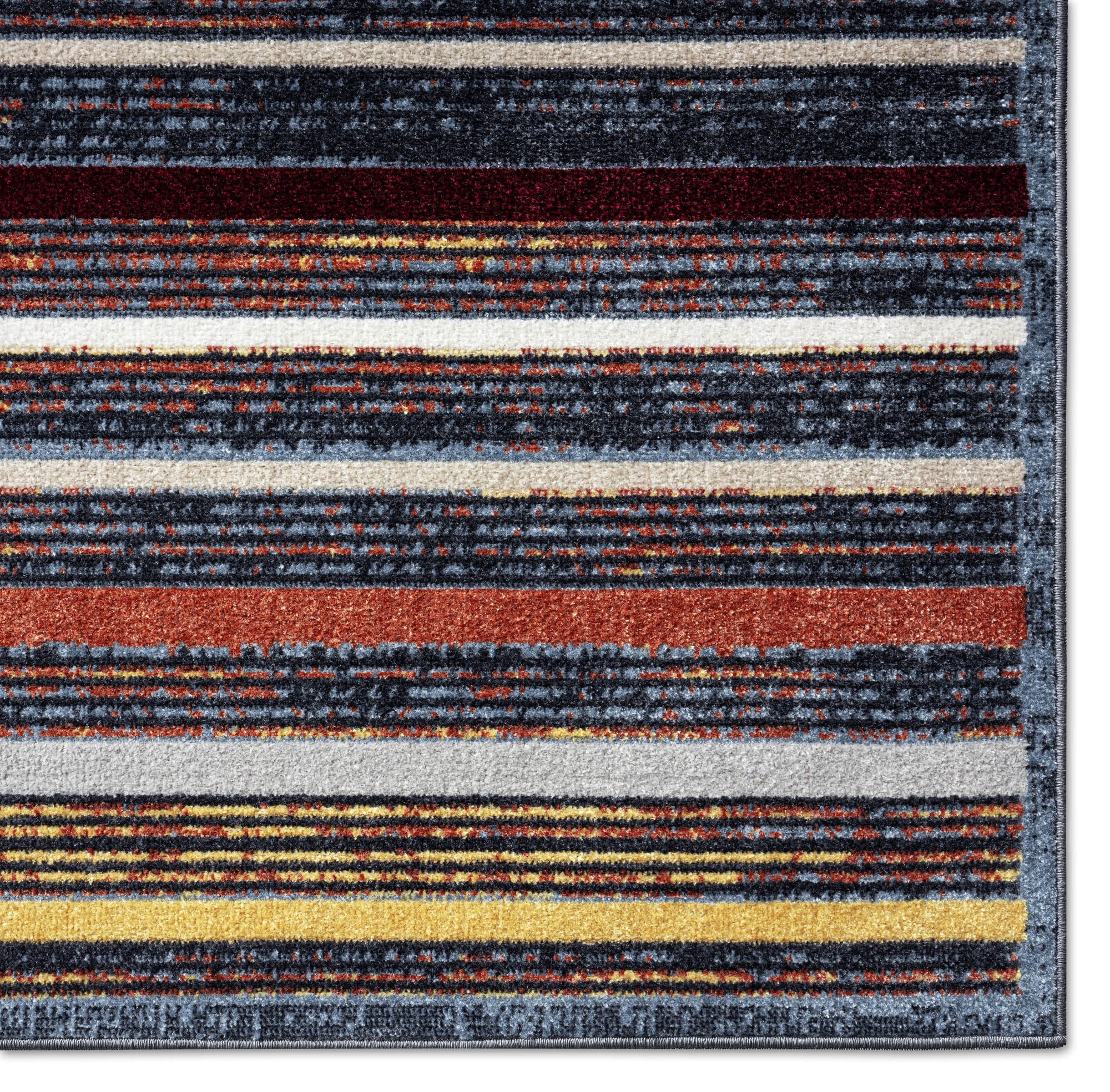 Everwash™ Treasure Striped Modern Machine Washable Area Rug, Blue/Yellow, 5'2"x7'2"