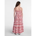thumbnail image 3 of Time and Tru Women's Sleeveless Tiered Cotton Maxi Dress, Sizes XS-XXXL, 3 of 5