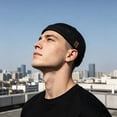 thumbnail image 2 of Docker Hats for Men, Breathable Mesh Brimless Skull Cap Adjustable Summer Beanie Sailor Fisherman Hat Lightweight Foldable Hip Hop Streetwear Caps 2 Pack, 2 of 5