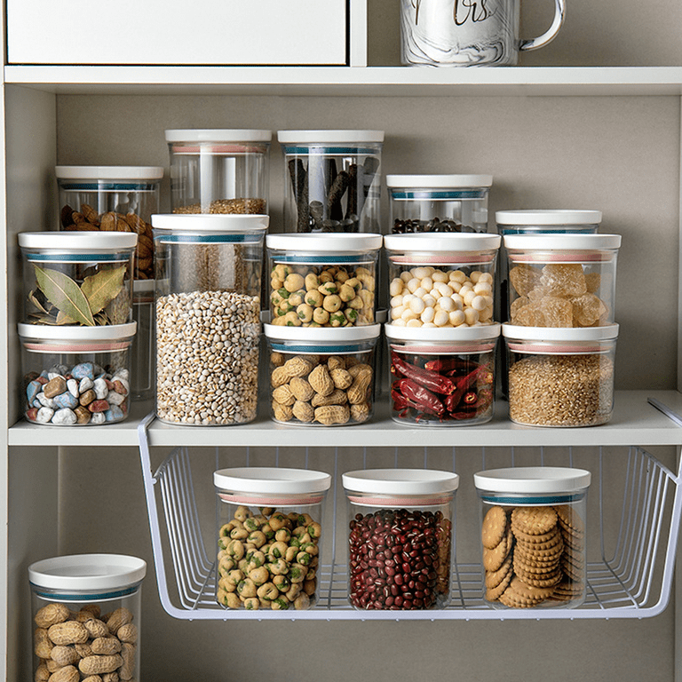 Canisters, Glass Kitchen Canister, Glass Storage Jars for Kitchen, Bathroom and Pantry Organization Ideal for Flour, Sugar, Coffee, Candy, Snack 