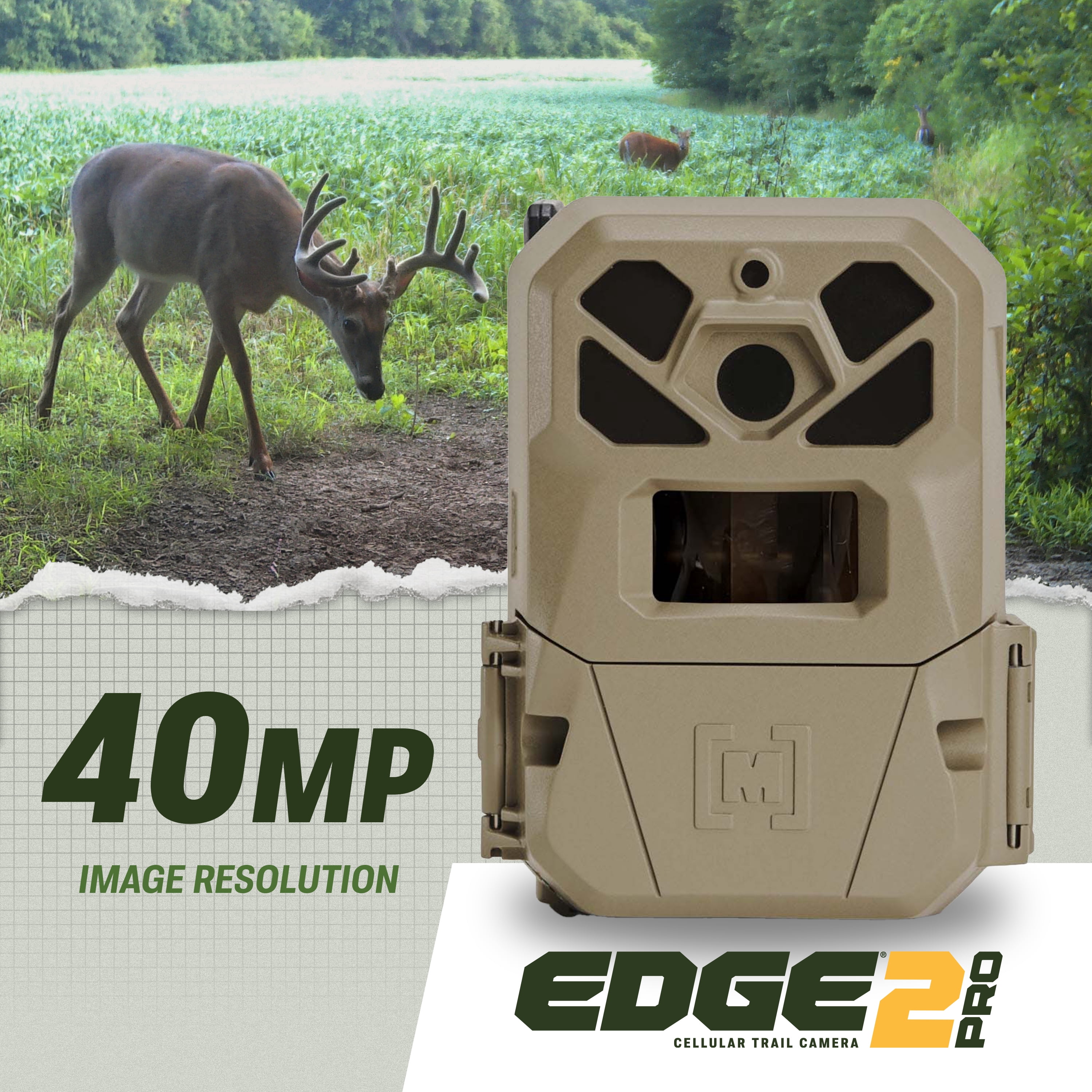 Moultrie Edge 2 Pro Cellular Trail Camera – 40MP Photos, 1440p Video w/ Audio, Auto Connect Nationwide LTE, On-Demand Capture