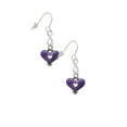 thumbnail image 3 of Delight Jewelry Silvertone Hot Purple Enamel Heart with Cutout Silver tone Infinity French Earrings, 3 of 4