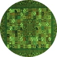 thumbnail image 1 of Ahgly Company Indoor Round Abstract Green Contemporary Area Rugs, 7' Round, 1 of 1