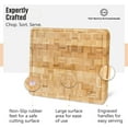 thumbnail image 4 of Small End Grain Bamboo Cutting Board | Professional, Antibacterial Butcher Block | NonSlip Rubber Feet by Top Notch Kitchenware, 4 of 7