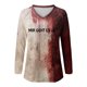 thumbnail image 3 of MHFRRA Camiseta de Manga Larga con Estampado de Manchas de Sangre para Mujer, Estilo Informal, para Fiesta de Halloween, con Cuello Alto, para Primavera, Verano y Otoño. Blanco, 3 of 3