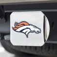 thumbnail image 2 of Fan Mat Trailer Hitch Cover 22555 Fits 2 Inch Receiver; NFL Denver Broncos Color Logo; Chrome Plated; Metal, 2 of 5