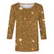 thumbnail image 5 of Tejiojio Women's Sequin Top Round Neck 3/4 Sleeves Sparkly Casual Party Blouse S-2XL, 5 of 5