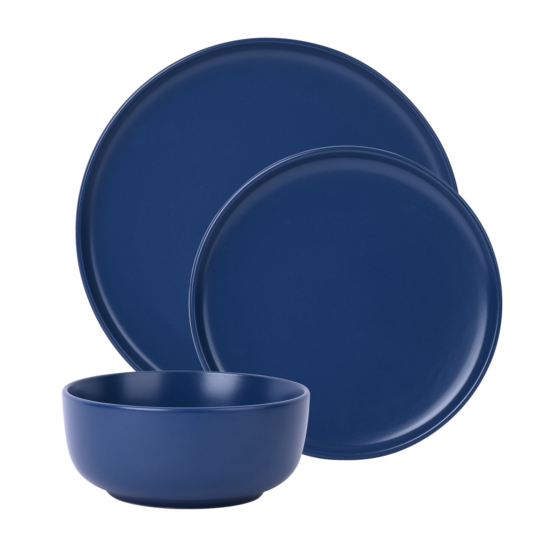 Mainstays Alessandra 12-Piece Stoneware Dinnerware Set Blue