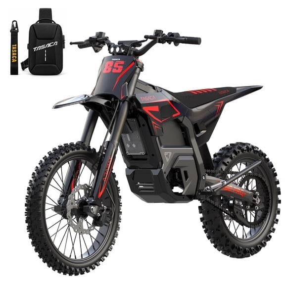 Tasaca T500 Pro Electric Dirt Bike for Adults 60V 6500W Brushless Motor, 27Ah Lithium Battery, Max Speed 55MPH,Full Hydraulic Brakes Suspensions, 17/14 Inch Tires