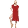 thumbnail image 3 of HAPPY BAY Women's Beachwear Summer Swim Beach Dress Cover ups for Swimwear Women Short Front Tie Swimsuit Coverups for Women M-L Red_AC114, 3 of 4