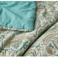 thumbnail image 6 of Chezmoi Collection Presley 3-Piece Washed Cotton Comforter Set Queen Size, Elegant Teal Ivory Brown Paisley Floral Printed Bedding Set Reversible Lightweight Comforter for All Season, 6 of 9