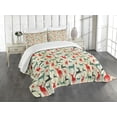 thumbnail image 3 of Ambesonne Deer Quilted Bedspread Set 3 Pcs, Wooden Winter Animals, Queen Size, Multicolor, 3 of 5