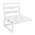thumbnail image 2 of Luxury Commercial Living 30" White Outdoor Patio Extension Lounge Chair with Natural Sunbrella, 2 of 5