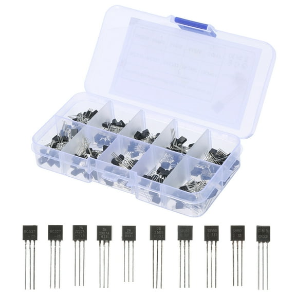 Transistor Assortment Kit 200-Piece NPN PNP Power Transistors BC337 BC327 2N2222 2N2907 2N3904 2N3906 S8050 S8550 A1015 C1815 Transistors for DIY Electronic Projects