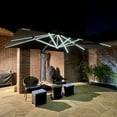 thumbnail image 2 of PURPLE LEAF 11FT Deluxe Square Solar Powered LED Patio Umbrella with Base, Large Offset Cantilever Umbrella with 360° Rotation, Black, 2 of 17