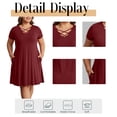 thumbnail image 5 of Cuteduck Womens Plus Size Dress Criss Cross V Neck Short Sleeve Summer Casual Dress 1X-5X, 5 of 9