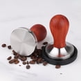 thumbnail image 4 of Omgogo Prensa Para Granos De Café Con Base De Acero Inoxidable Barista Espresso De 53 Mm Con Tapete Tamper Con Base De Acero Inoxidable 304 Mango De Madera Accesorio Para Máquinas De Café Expreso Bari, 4 of 5