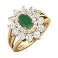thumbnail image 2 of Mooneye 4.03 Ctw Oval Green Onyx 925 Sterling Silver Gold Vermeil Solitaire Women Wedding Ring, 2 of 4