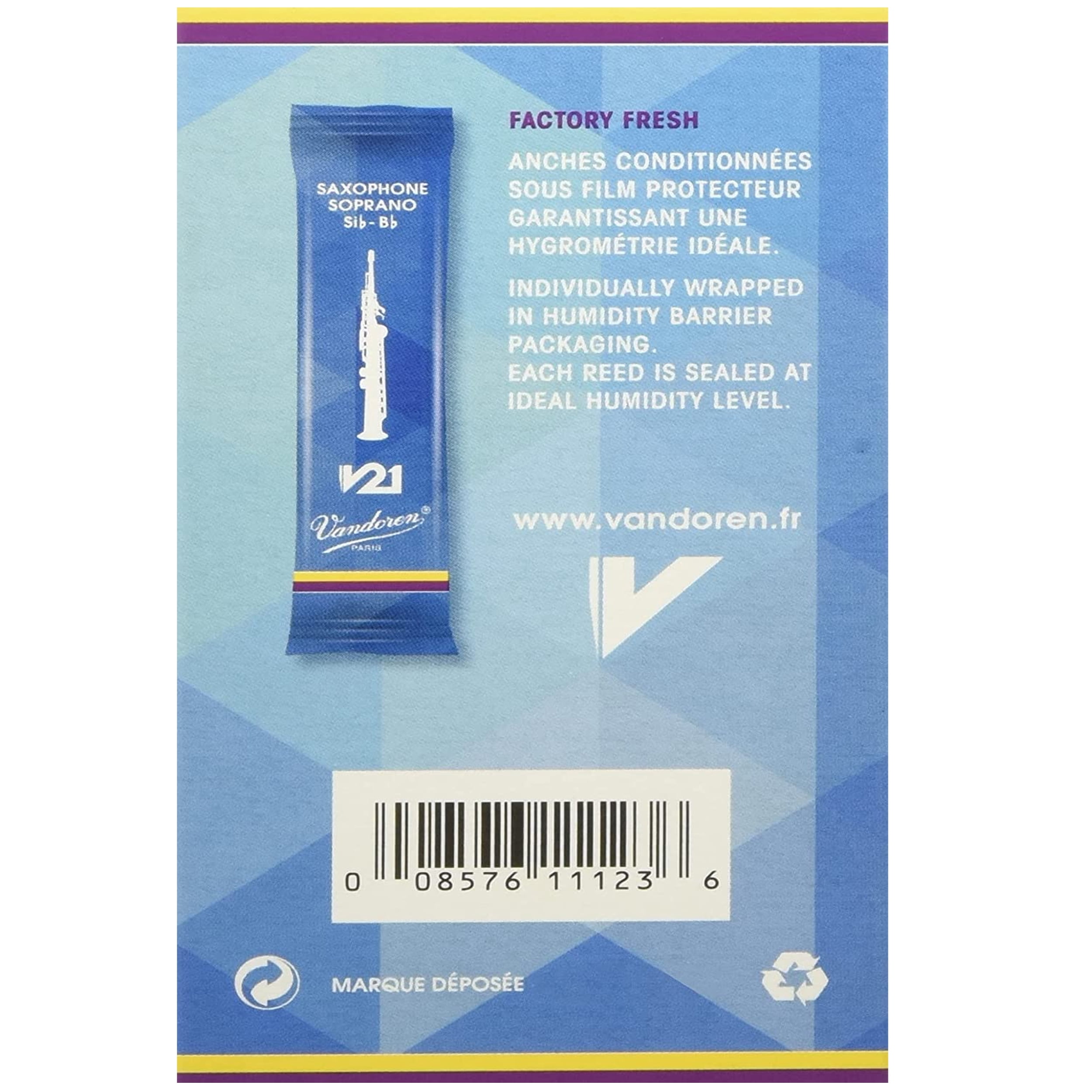 Vandoren Soprano Sax V21 Reeds Strength #4; Box of 10