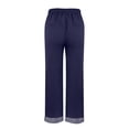 thumbnail image 3 of Bixock Summer Womens Clothes,Linen Wide Leg Pants for Women,Pants for Women Solid Color Linen Cotton Drawstring Loose Casual Wide Leg Long Pants Elastic Waist Soft Pants Clothes, 3 of 5