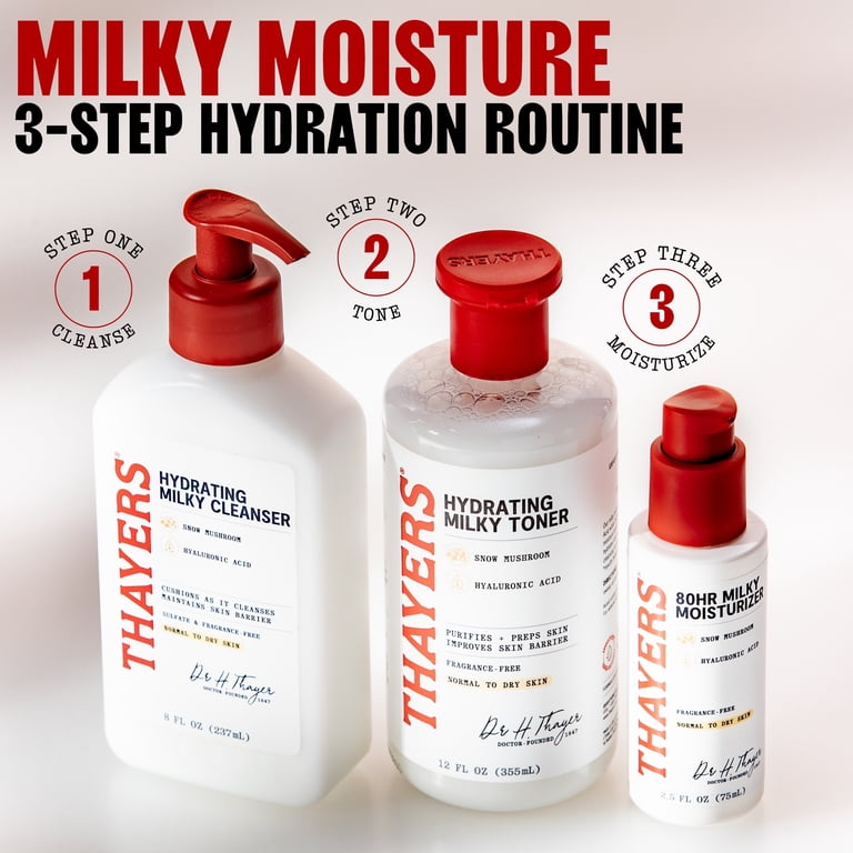 Thayers Face Care 80 Hour Hydrating Milky Liquid Moisturizer, 2.5