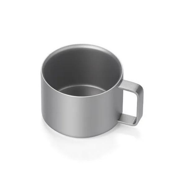 CHUNYAN Pure titanium double-layer coffee cup, tea cup set, travel cup, anti-scalding with handle,