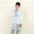 thumbnail image 2 of kpoplk Hooded Transparent Raincoat Girl Boys Rain Coat Hooded Outdoors Clear Waterproof Kids Toddler Children's Rainwear Protective Covers 1-10T(Sky Blue,7-8 Years), 2 of 5