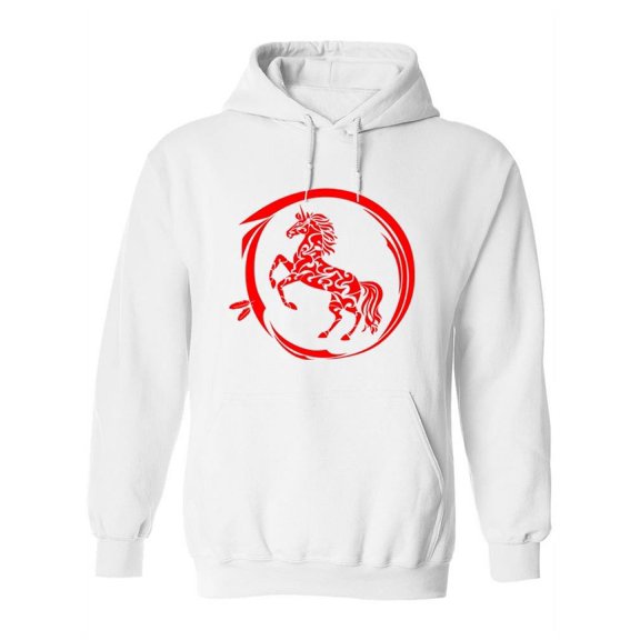 Ethnic Tribal Red Unicorn. Hoodie Women -Image by Shutterstock, Female XX-Large
