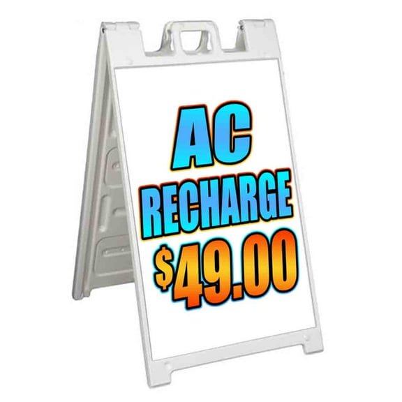 AC Recharge $49.00 (24" X 36") Standard A-Frame Signicade, Includes Decal Applied To Stand