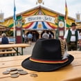 thumbnail image 6 of Byfri Felt Trilby Fedora Hat Jazz Style Oktoberfest Festival Hat for Men 24x12.5x28.5cm, 6 of 7