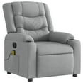 thumbnail image 5 of vidaXL Electric Massage Recliner Chair Light Gray Fabric, 5 of 9