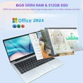thumbnail image 5 of 14.1" Student Laptop Computer Windows 11 Pro Office 2024 Privacy camera 6GB RAM 512GB SSD  2.6 GHz  WiFi5 BT 4.2 Lightweight Business Laptop Computer, 5 of 8