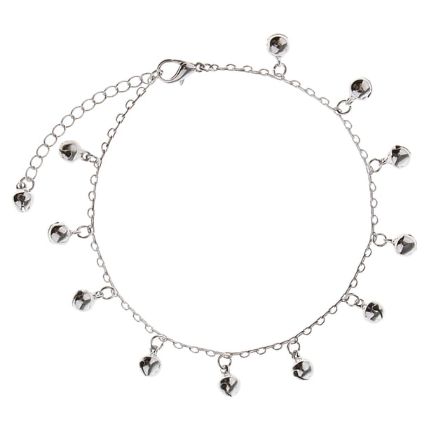 27cm Linda Plata 11 Peque?as Campanas Tobillo Cadena De Aleaci De Mujeres De Tobillo Ajustable Sunnimix Tobilleras pequeñas de plata de la manera