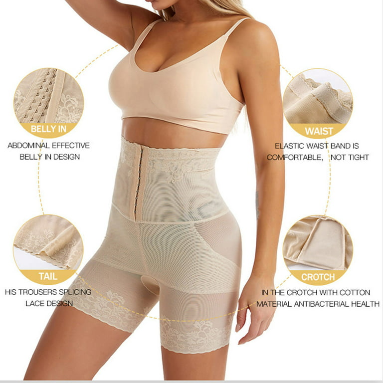 Lovskoo Plus Size Shapewear Shorts for Women Tummy Control High Waist  Seamless Butt Lifter Waist Trainer Stomach Body Shaper Thigh Slimming  Girdles Beige 