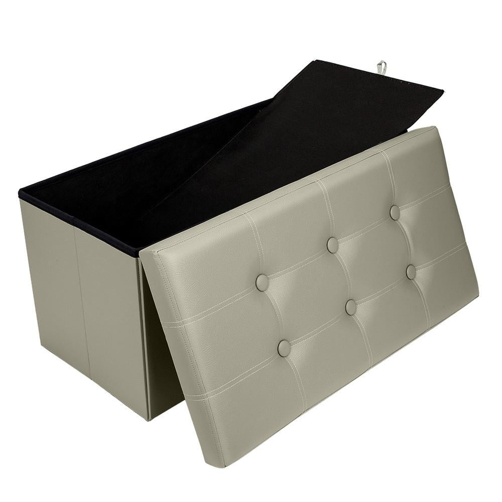 UBesGoo Storage Ottoman Leather Folding Toy Box Chest Footstool Bench Pouffe Lounge Seat