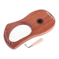 thumbnail image 4 of Wosthever Sillín de arpa de lira de caoba de 7 cuerdas con cuerdas de llave de afinación prácticos regalos de Navidad regalos de instrumentos Accesorios para instrumentos musicales, 4 of 6