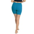 thumbnail image 3 of Stretch Is Comfort Women's Biker Shorts Teal Large, 3 of 6