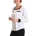 thumbnail image 4 of INSPIRE CHIC Women's Work Shirt Colorblock Long Sleeve Chic Square Neck Blouse XS White, 4 of 6