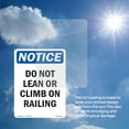 thumbnail image 6 of Do Not Lean Or Climb On Railing OSHA Notice Aluminum Sign 10 Inch x 7 Inch - 5 Pack, 6 of 8