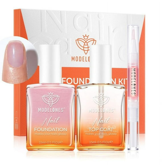 Kit corrector de uñas modelones Nail Natural con capa superior y aceite