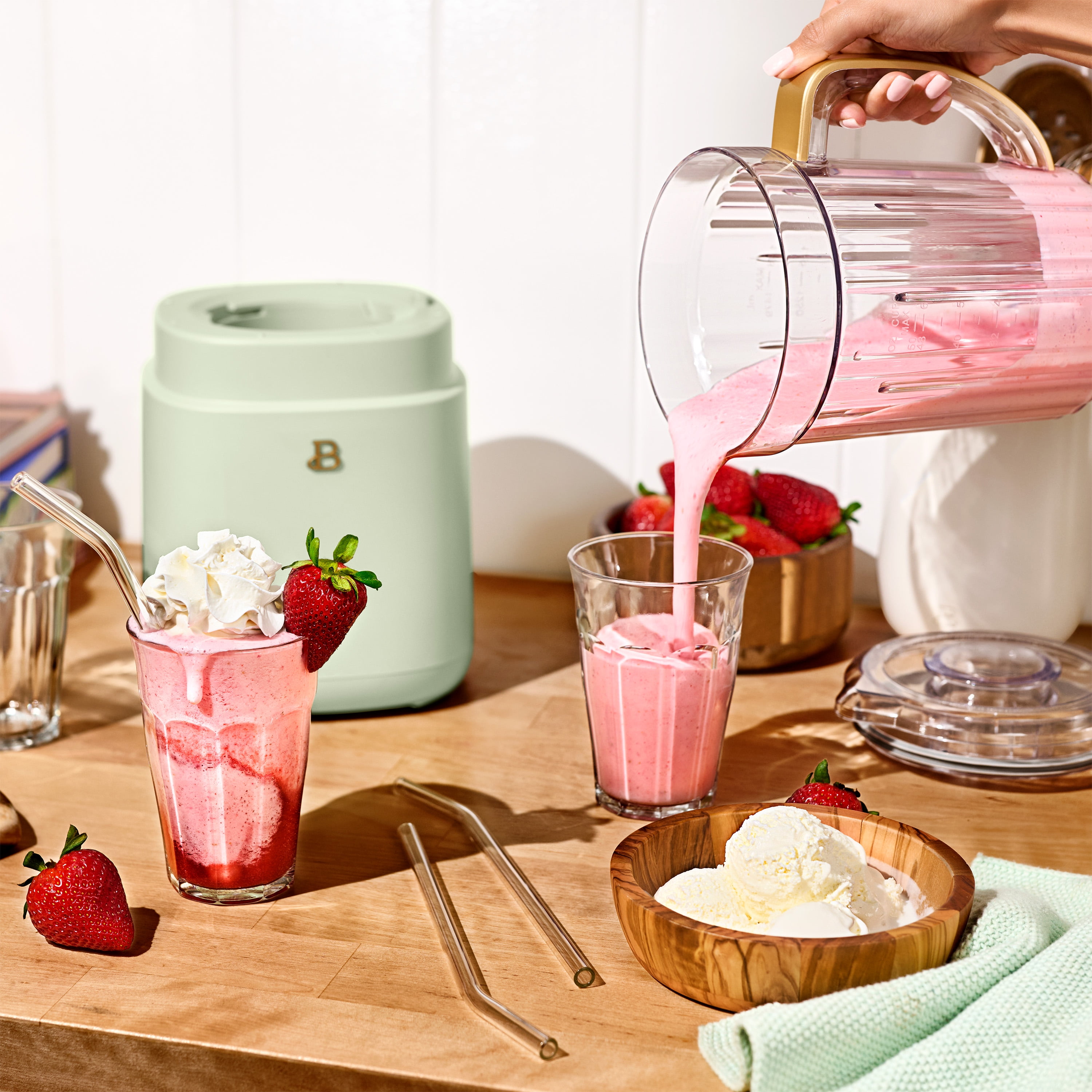 Beautiful 3-in-1 Kitchen System, Blender, Food Processor & Personal Blender, Sage Green by Drew Barrymore