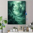 thumbnail image 4 of UXIEQU 12x16 Inch Emerald Green Clouds Canvas Wall Art Minimalist Moody Decor, 4 of 8